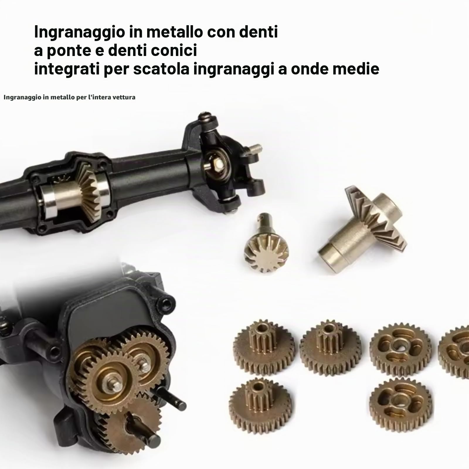 Auto RC Crawler 1/24 UDI RC UCX2405PRO 4wd Mini Climb Racing Motore brushless 4 ruote sterzanti Trasmissione a 3 velocità Giocattolo RTR (giallo)