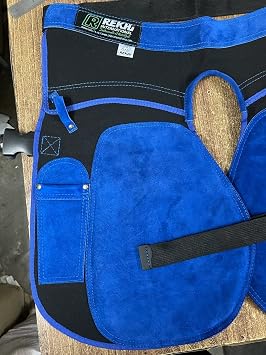Rekhi 23 Farrier Apron Chaps for women, Leather and Canvas Apron for Women, Farrier Apron, Farrier Chaps, Extra leather Patch on Knee, Knife Pockets, Hammer Loops, Horseshoeing Chaps, Farrier Tools