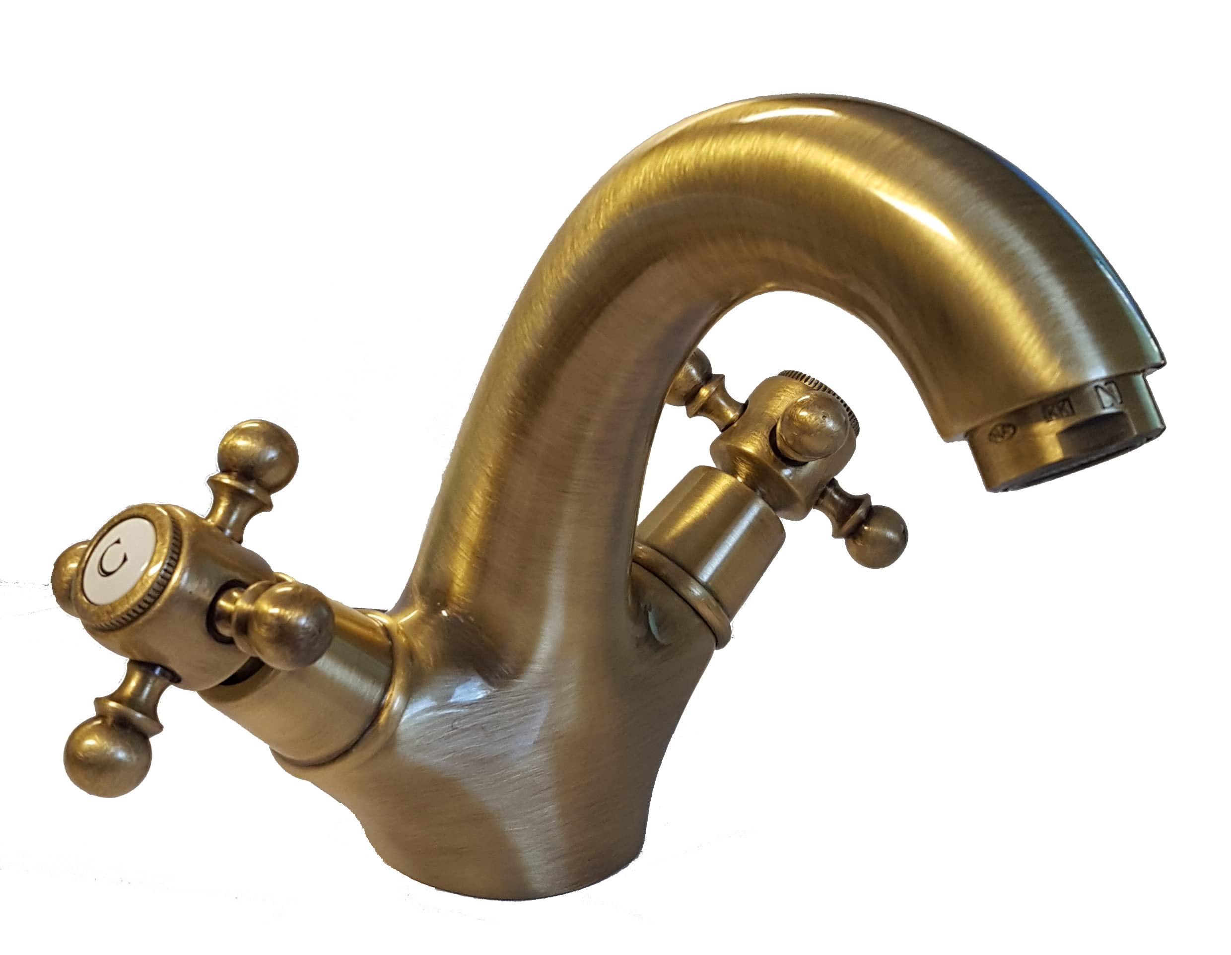 PAINI FRANCE ROBINETTERIE Mélangeur lavabo bec fixe Tiffany Vieux Bronze - Robinetterie salle de bain