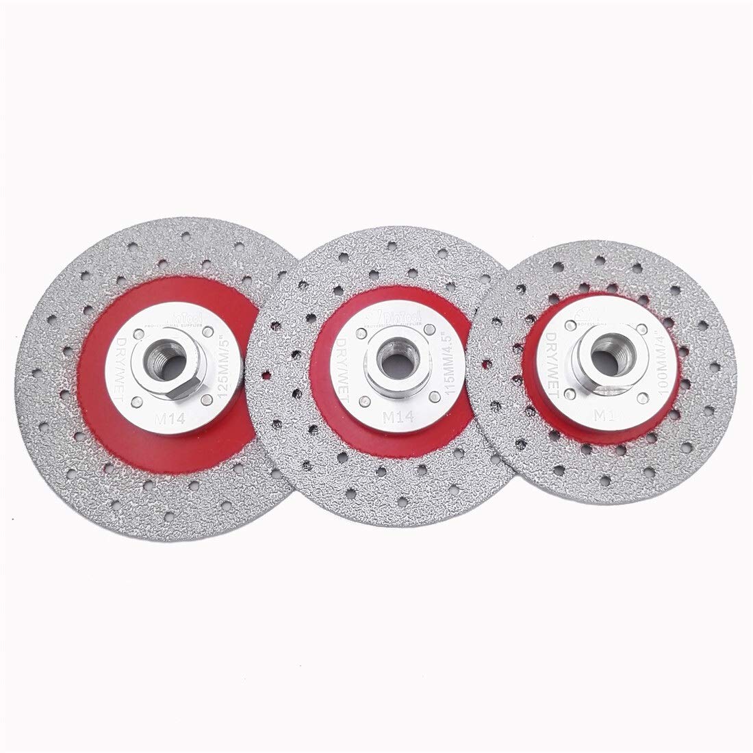 Doppelseitige vakuumgelöteten Diamant-Ausschnitt-Schleifscheibe M14 Gewindeschneid Shaping Polierstein Porzellan Räder Schleifscheibe (Color : 125mm, Size : 2pcs)