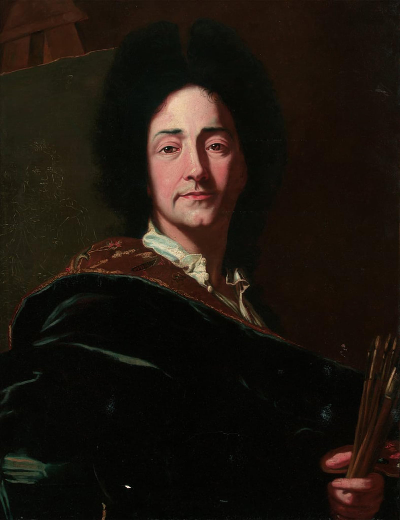ARTXLXXBN Famous Painting Canvas Artwork Graffiti Print Portrait of the Artist by Hyacinthe Rigaud Portrait Canvas Image for Home Decor 60x90cm