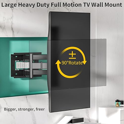 Miniatura 2 de Soporte de pared para TV de movimiento completo horizontal a vertical para 50 a 90 pulgadas, soporte de pared para pantallas LED LCD de hasta 264