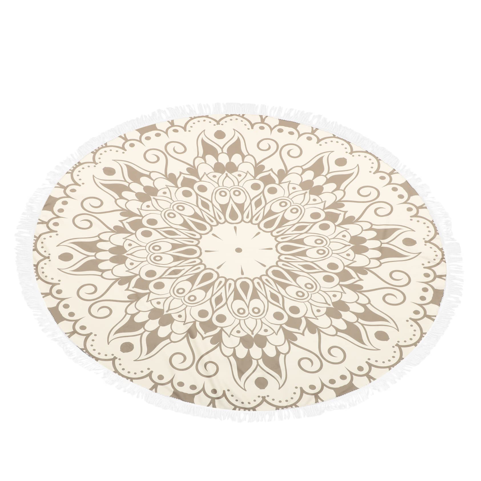 Telo Mare Rotondo Mandala in Microfibra 150cm, Vacanze Estive Spiaggia