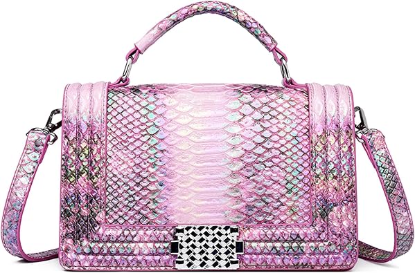 Eslcorri Crossbody Purses for Women Small Shoulder Bags Vintage Snake Print Satchel Handbag Designer Ladies Evening Bag