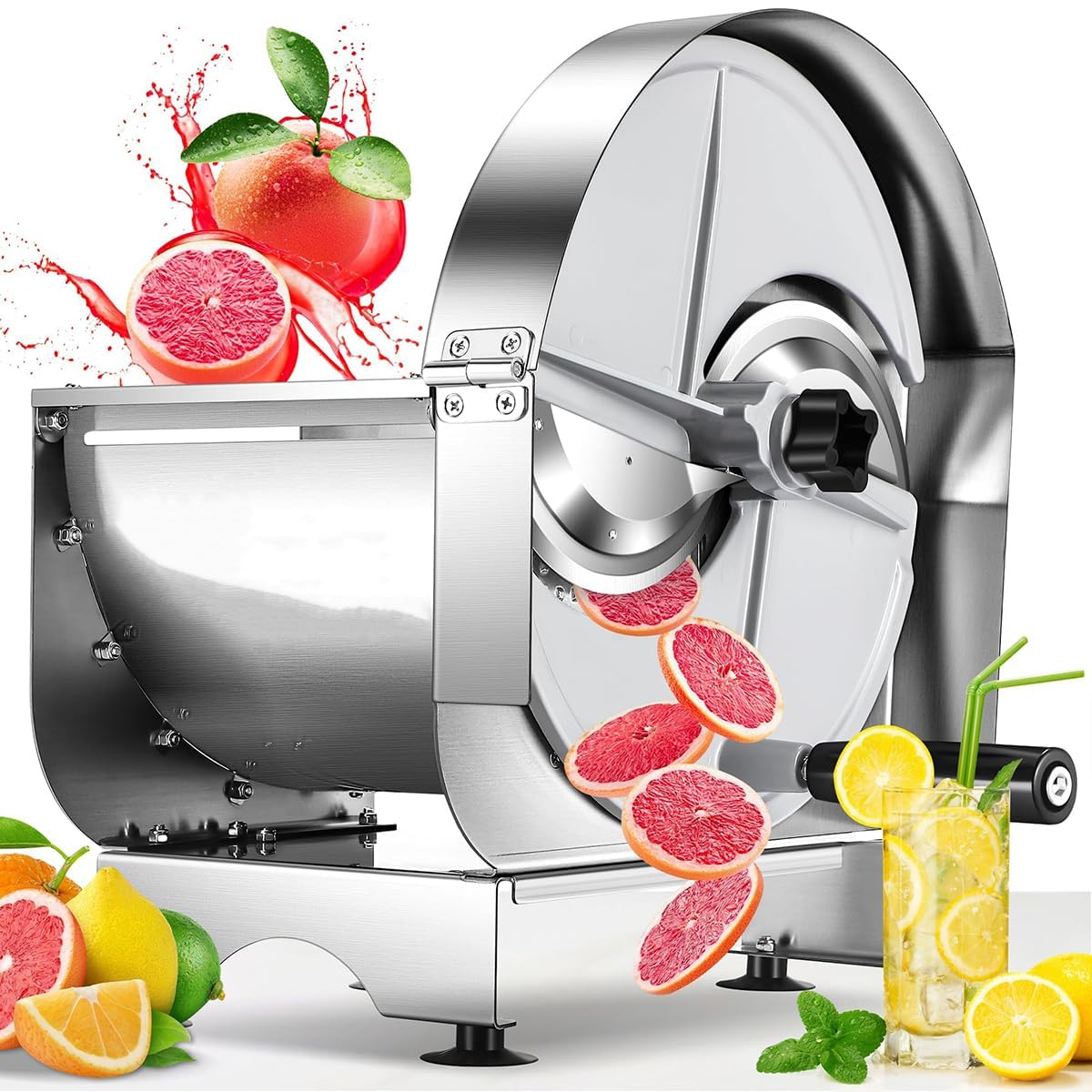 Cortador de verduras y frutas, cortador de alimentos de acero inoxidable con grosor ajustable para uso doméstico y restaurante, herramienta de cocina eficiente y duradera