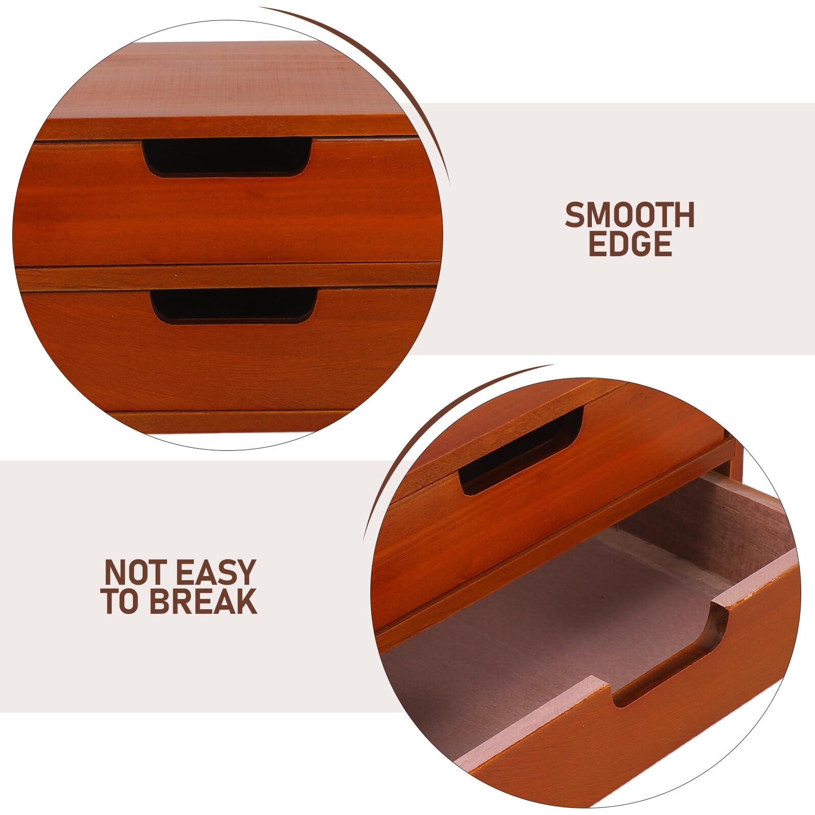 Schreibtisch Organizer mit 2 Schubladen, Braun, Vintage | Doppellagige Ausführung, Kompakte Aufbewahrungseinheit für Büro und Bastelzubehör, Rustikale Optik