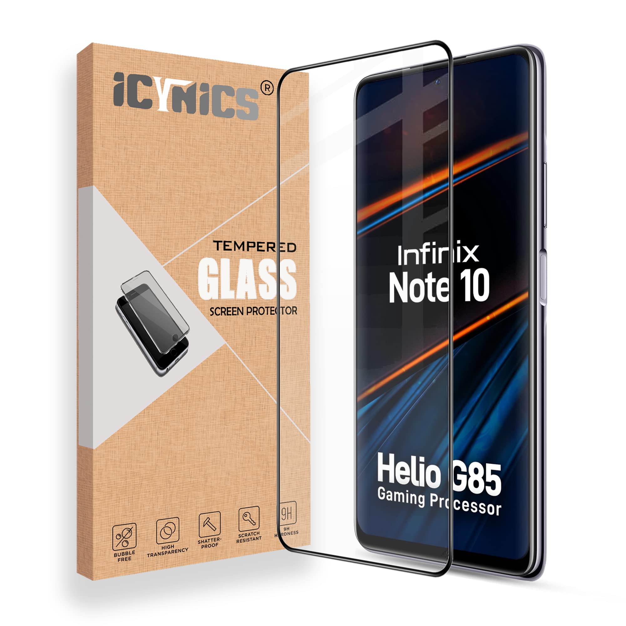 ICYNICS 11D Tempered Glass for Infinix Note 10 Bubble-Free, HD Clear, Anti-Scratch with Edge to Edge Full Screen Coverage & Easy Installation (Pack of 1) (B0BTHY99JJ) Amazon Price History, Amazon Price Tracker