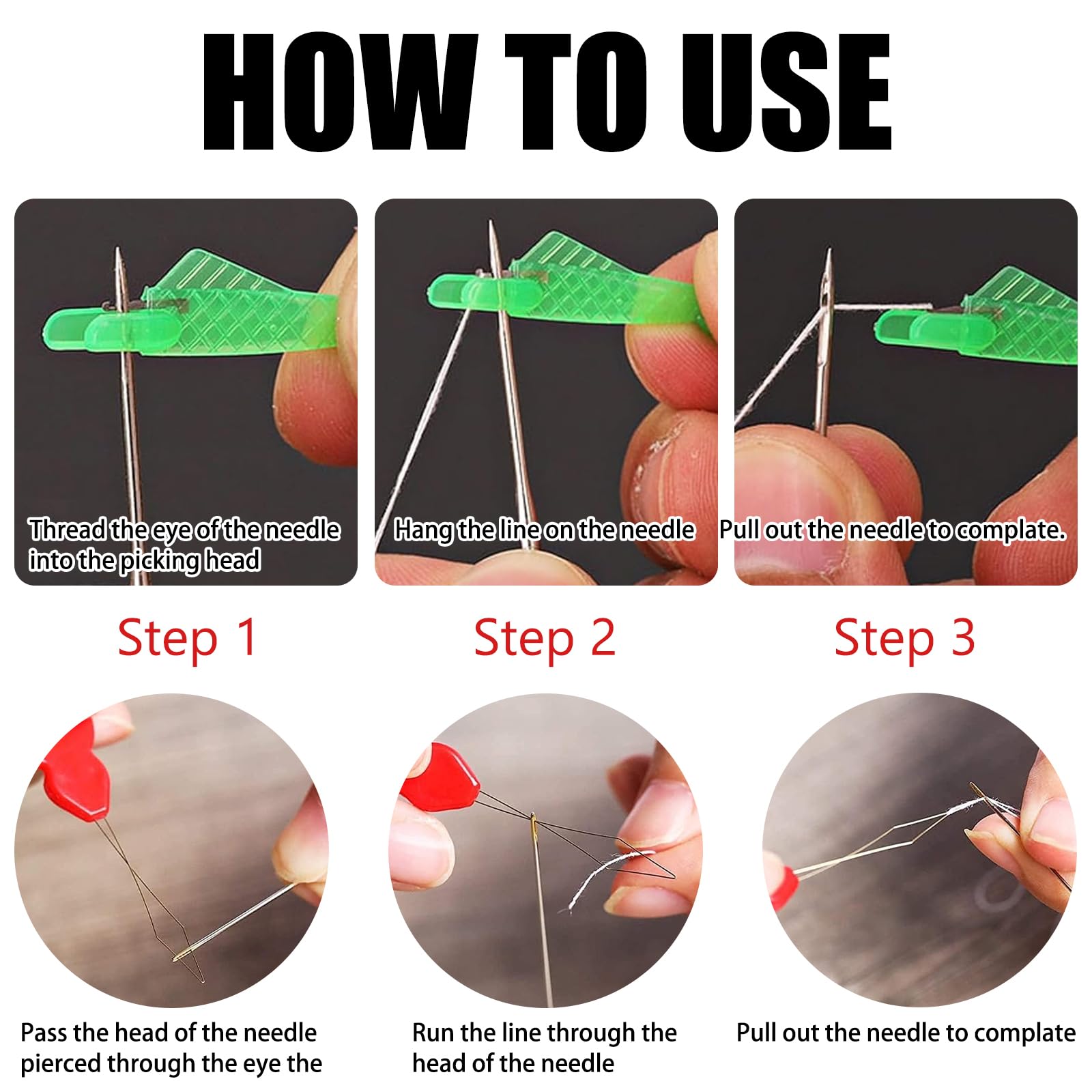 5 Enfile-aiguilles En Plastique Et Acier - Pour Couture à Main Et Machine - Facile D'utilisation - 8