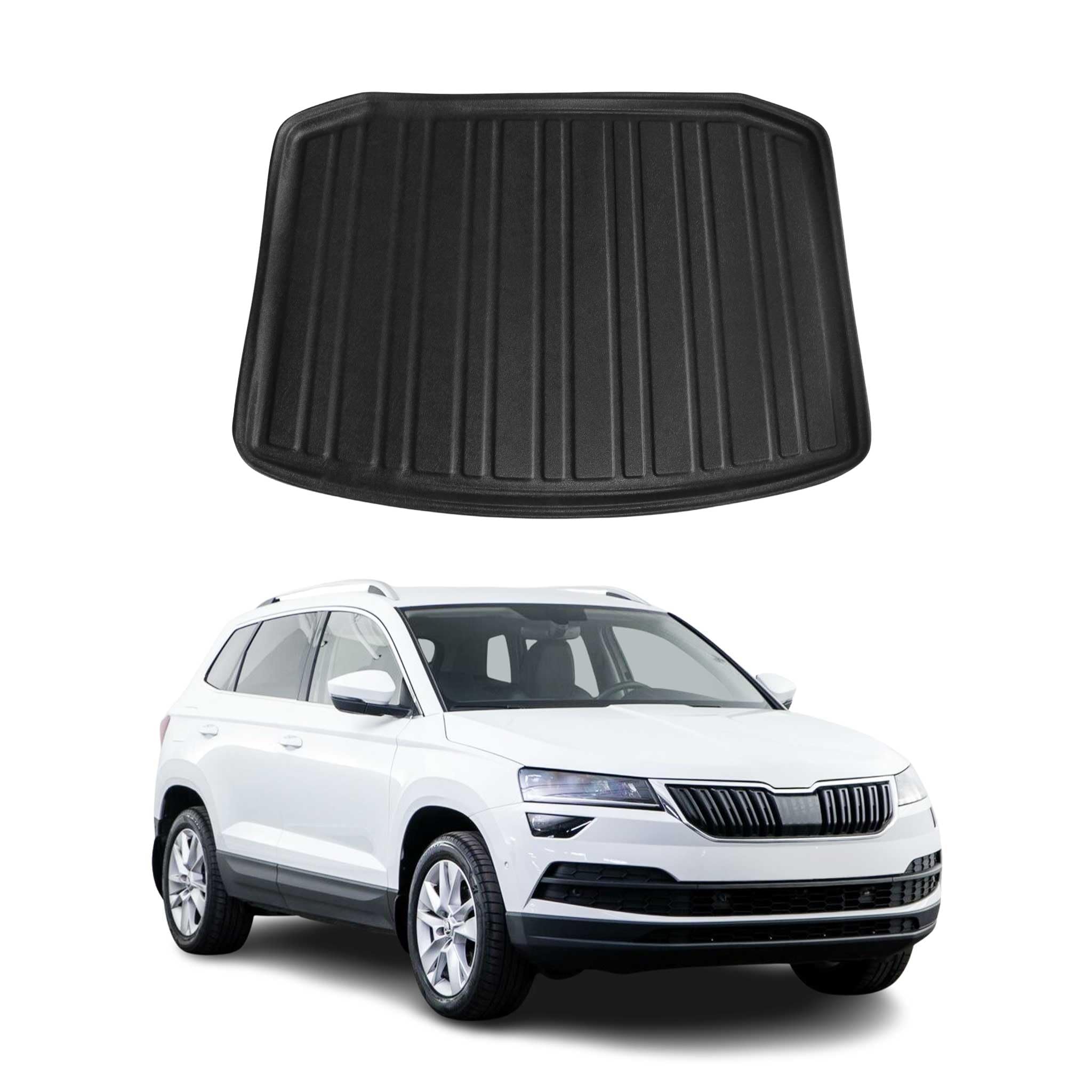 OMAC Mata Bagażnika Mata Przestrzeni Ładunkowej Pasująca do Skoda Karoq 2017-2026 Guma TPE Czarny