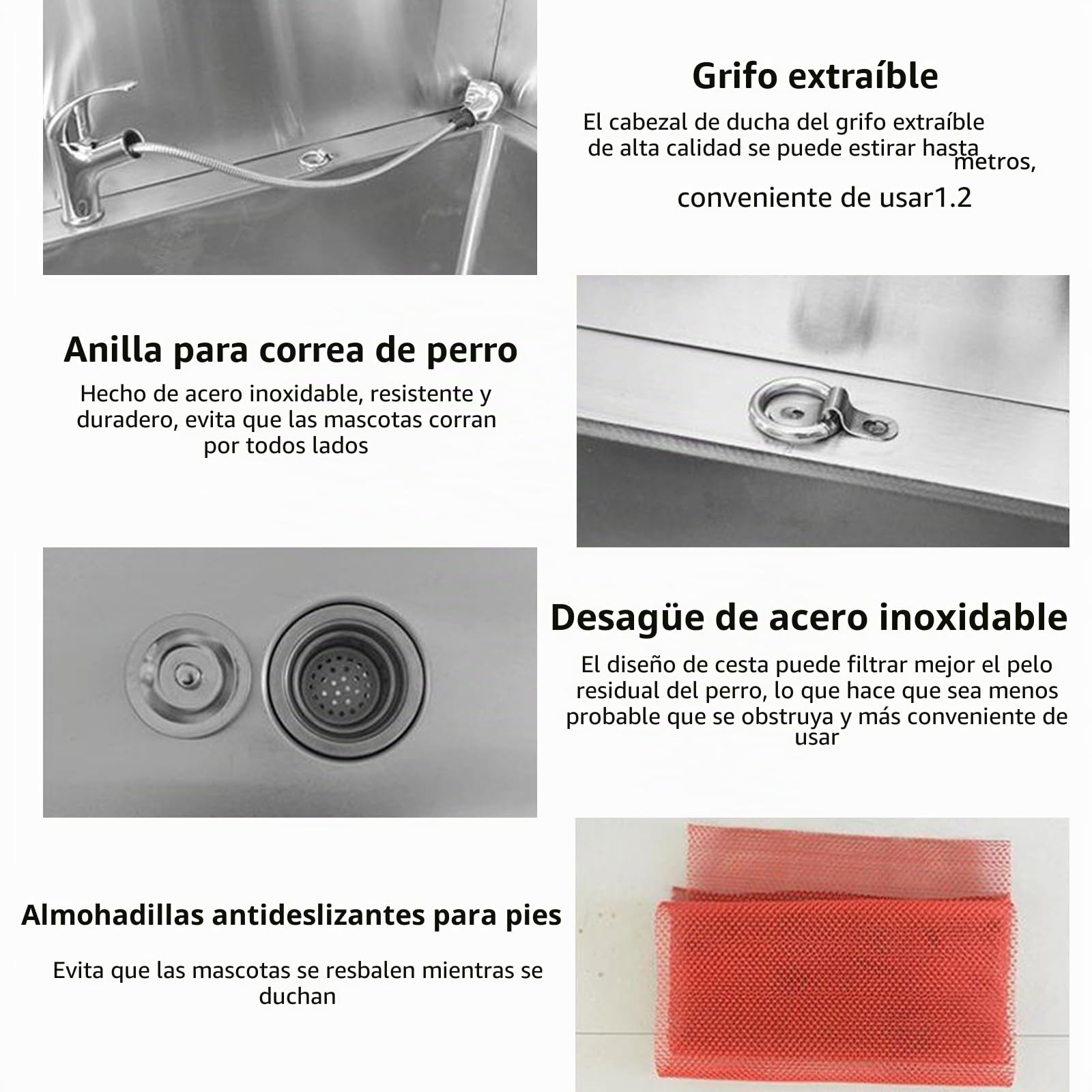 Bañera Para Aseo De Mascotas, Estación De Baño Profesional De Acero Inoxidable Para Perros, Estación De Lavado Para Perros, Bañera Para Perros, Bañera Pesada, Bañera Para Aseo De Perros Para El Hogar(