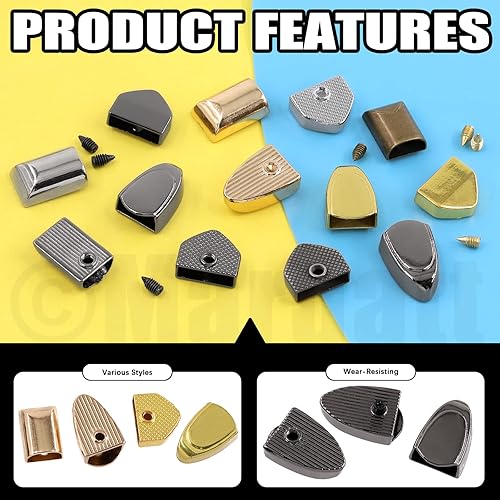 Miniatura 3 de Juego de 121 piezas de 4 colores y 3 estilos de aleación con cierre de tornillo, juego de surtido de reparación triangular para pulgar, rectángulo,