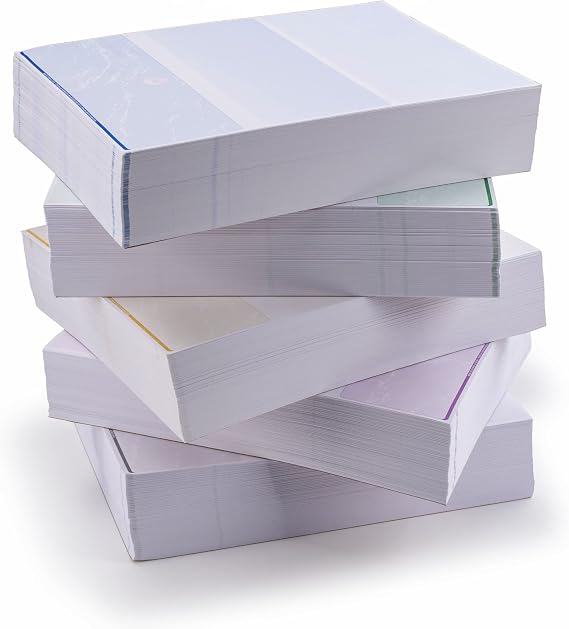 ABC Blank Check Stock (Linen) - Check on Top Blue Blank Checks for Laser & Inkjet Printers - Standard Letter Size Blank Check Paper Ideal for Personal & Business Checks - 500 Sheets