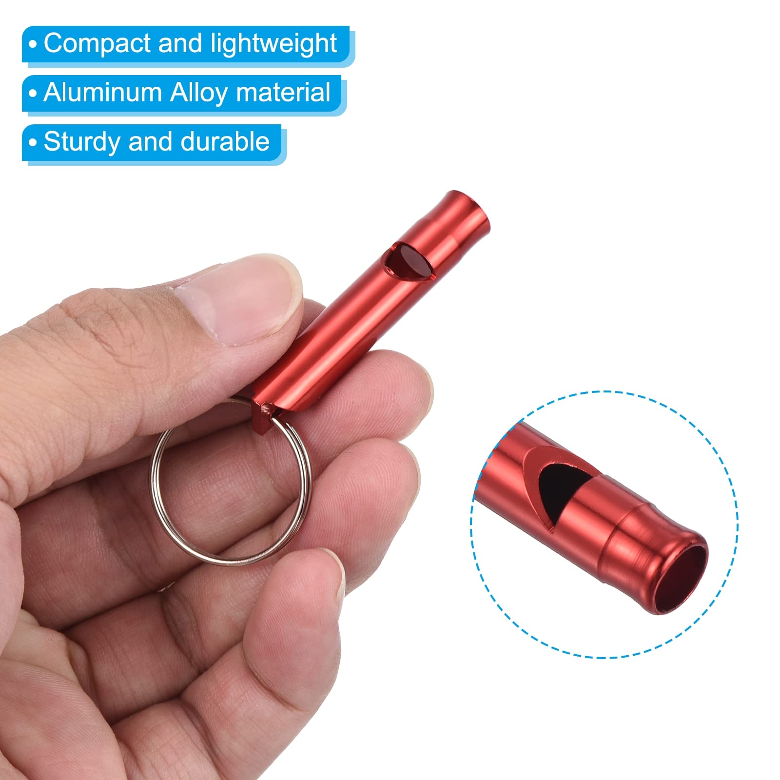 PATIKIL Lot De 6 Sifflets D'urgence, Sifflets De Sécurité Avec Porte-clés En Aluminium, Sifflet