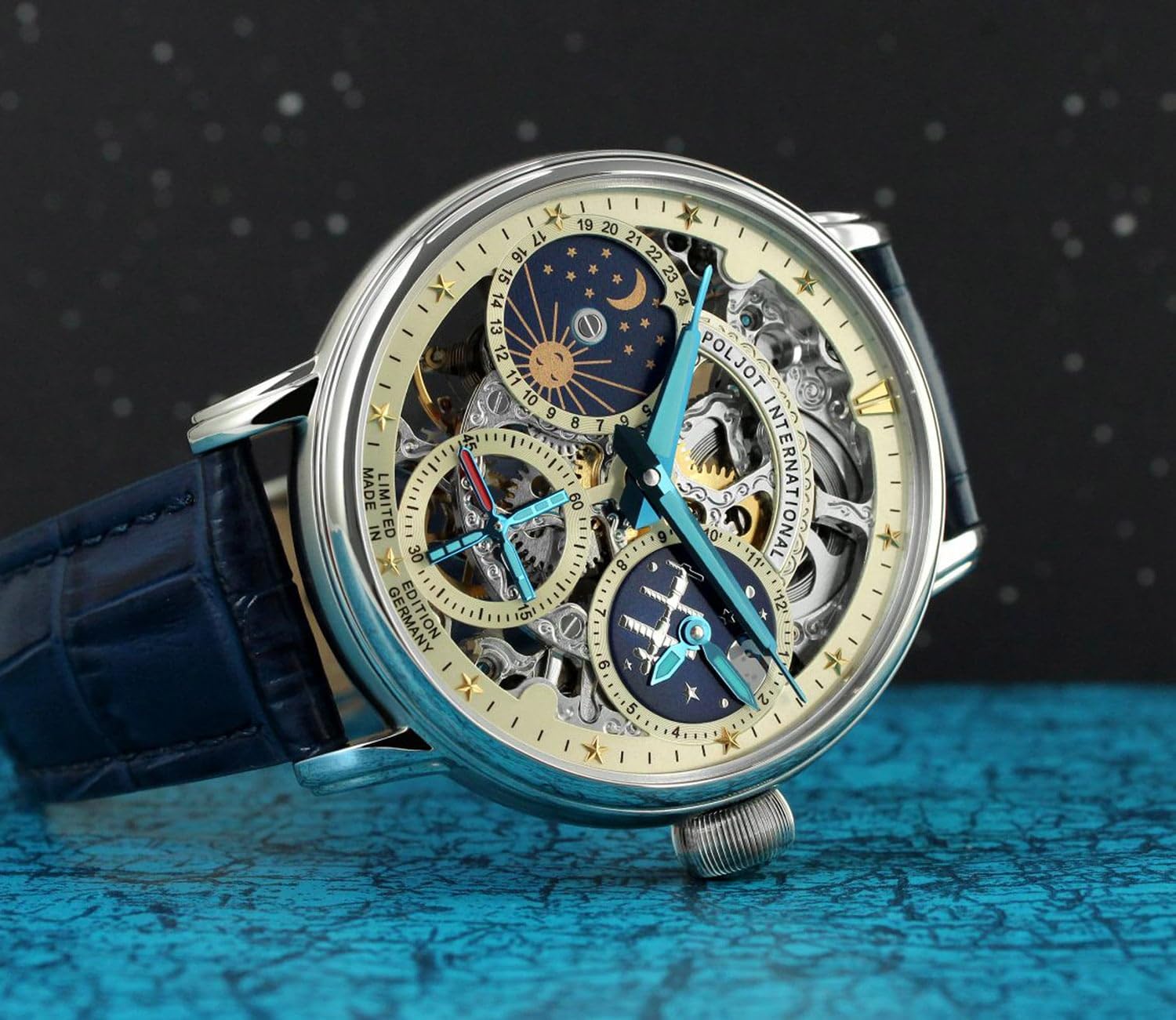 Poljot-International Herrenuhr Handaufzug Orbita Blau 9931.2940566
