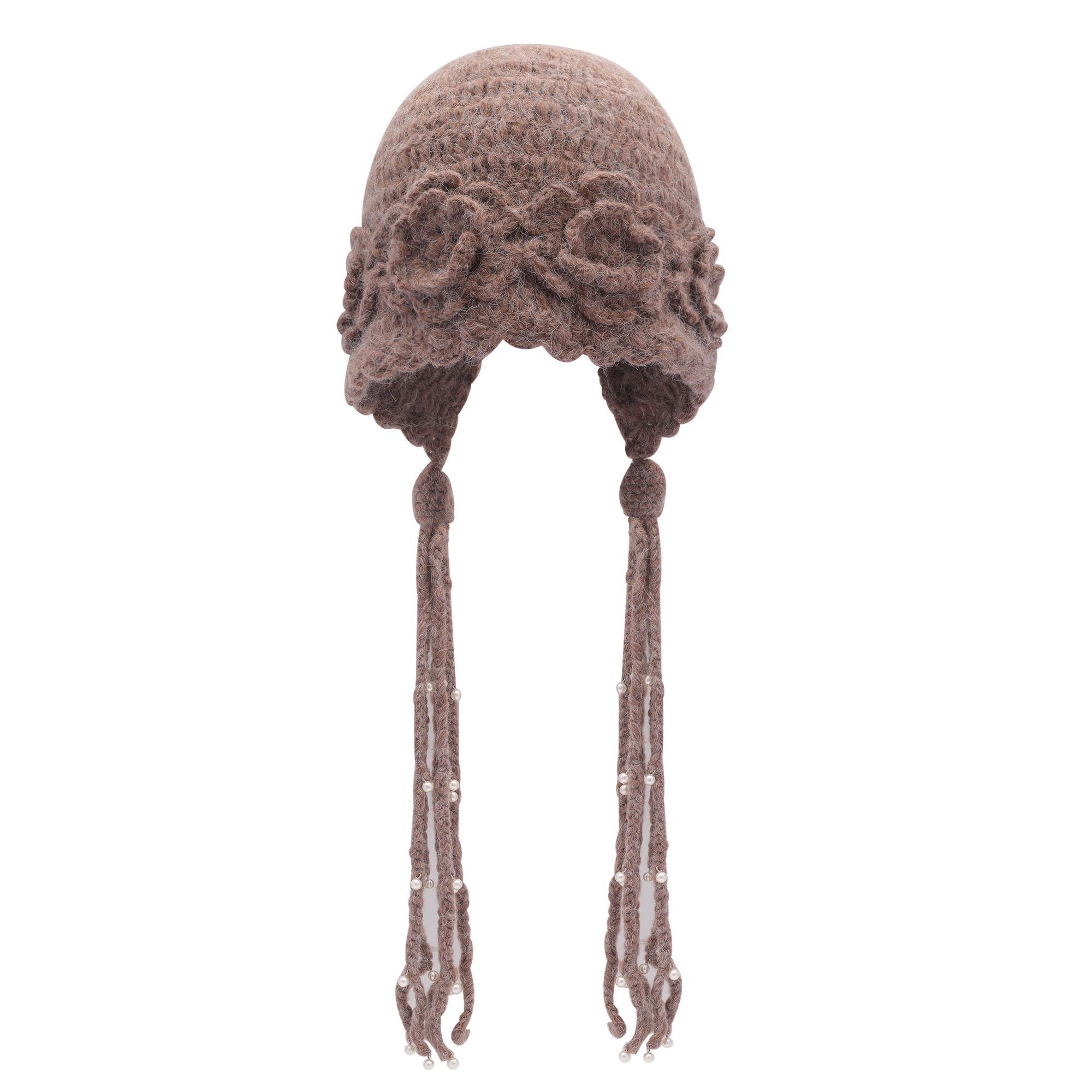 ZLYC Damen Winter Vintage Wolle Strickmützen Beanie Bowler Hut