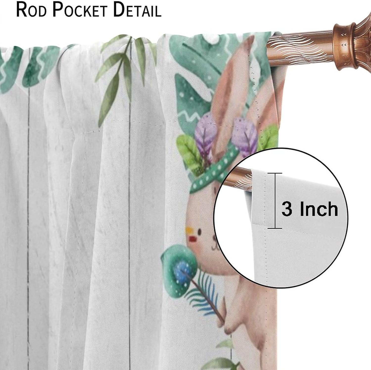 Cartoon Woodland Animals Blackout Curtains for Bedroom,Cute Forest Wlidlife Fox Green Leaves Room Darkening Window Curtains with Rod Pocket - 2 Panels 45" L x 21" W
