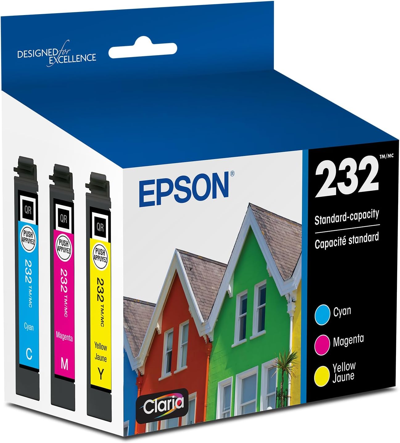 Epson 232 Claria Ink Standard Capacity Color Combo Pack (T232520-S) Works with Workforce WF-2930, 2950 and Expression XP-4200, 4205