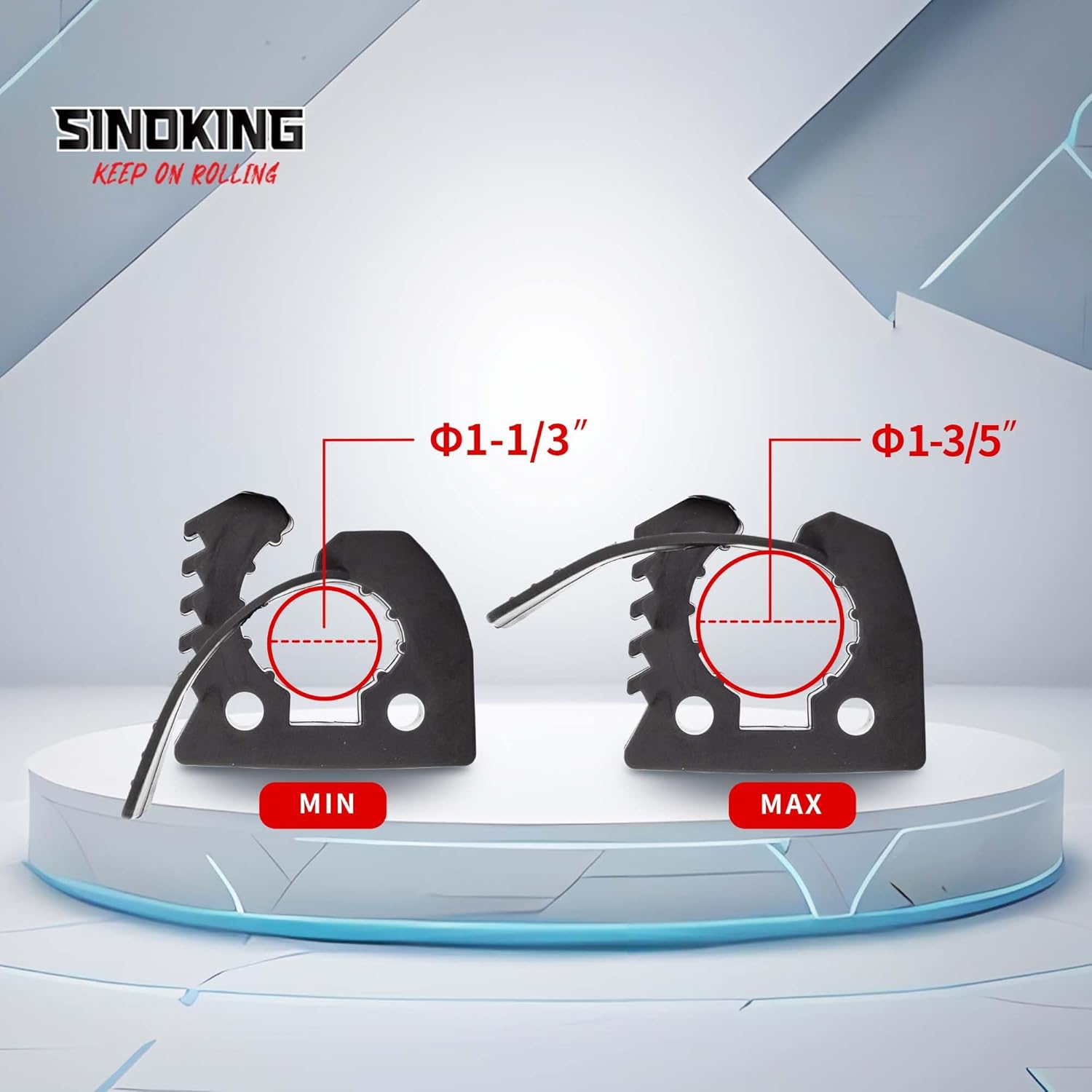 SINOKING Rubber Shovel Mount, Tool Clamp for 1-1/8" to 1-1/2" objects, Mount Kit Car Accessories for Offroad 4X4 parts