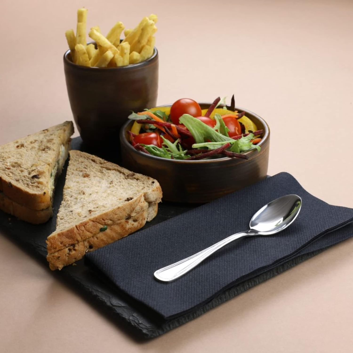 Bead Cutlery Tea Spoons - Pack of 12 | Stainless Steel Tea Spoons, Genware Bead Cutlery