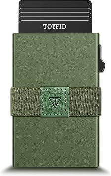 TOYFID Pop Up Metal Credit Card Holder, RFID Slim Mens Wallet with Gift Box