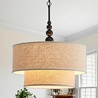 Vista 12 de Shrine Candelabros de tambor de iluminación, estilo moderno, lámpara de techo perfecta para espacio vital, 16 pulgadas de profundidad x 9 pulgadas