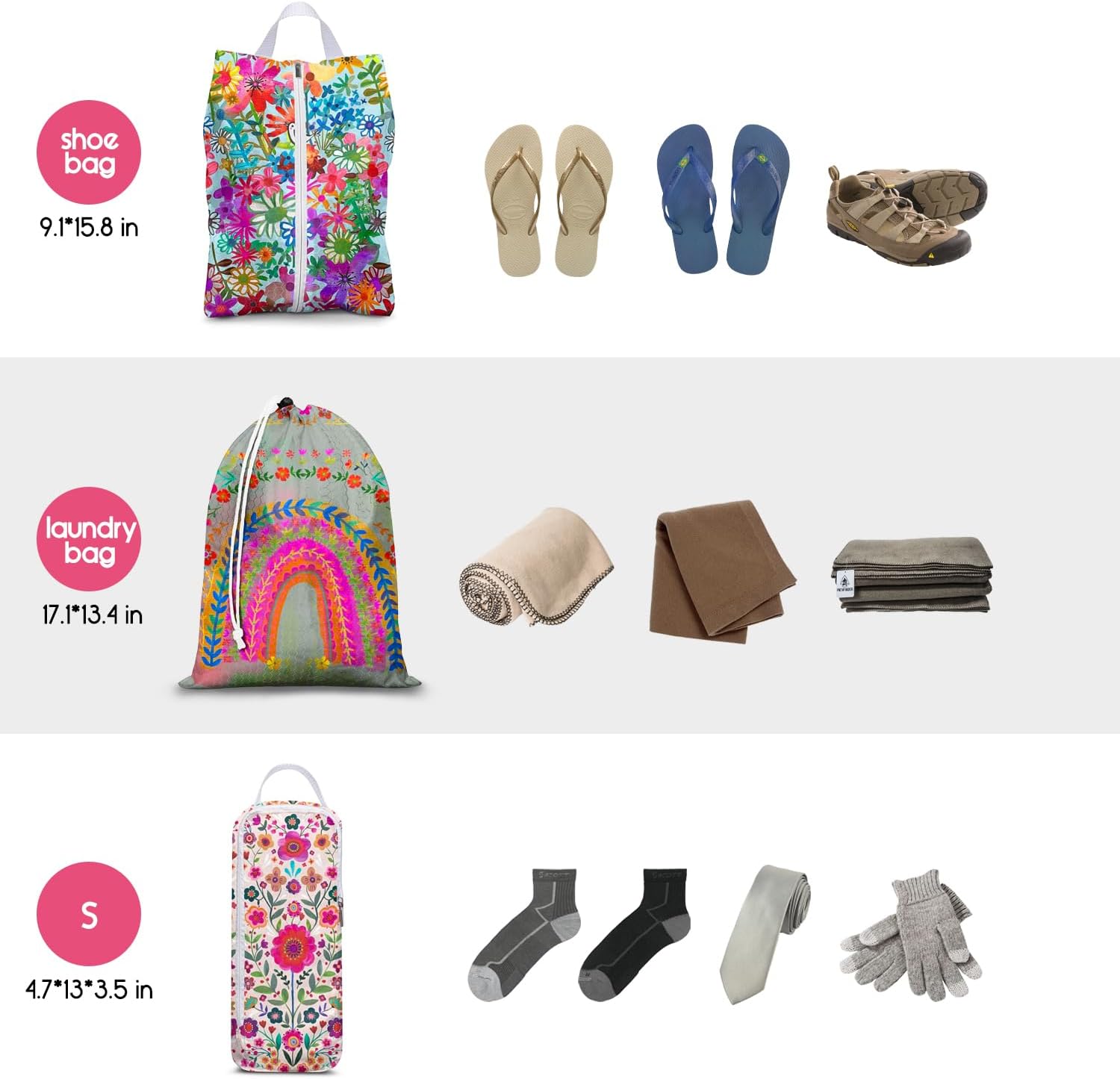 6 Set Compression Packing Cubes for Travel,Bohemia Packing Cubes for Suitcase Luggage Organizer Bags,Travel Essentials for Carry on Backpack,Ultralight and Waterproof (Colorful Flowers)