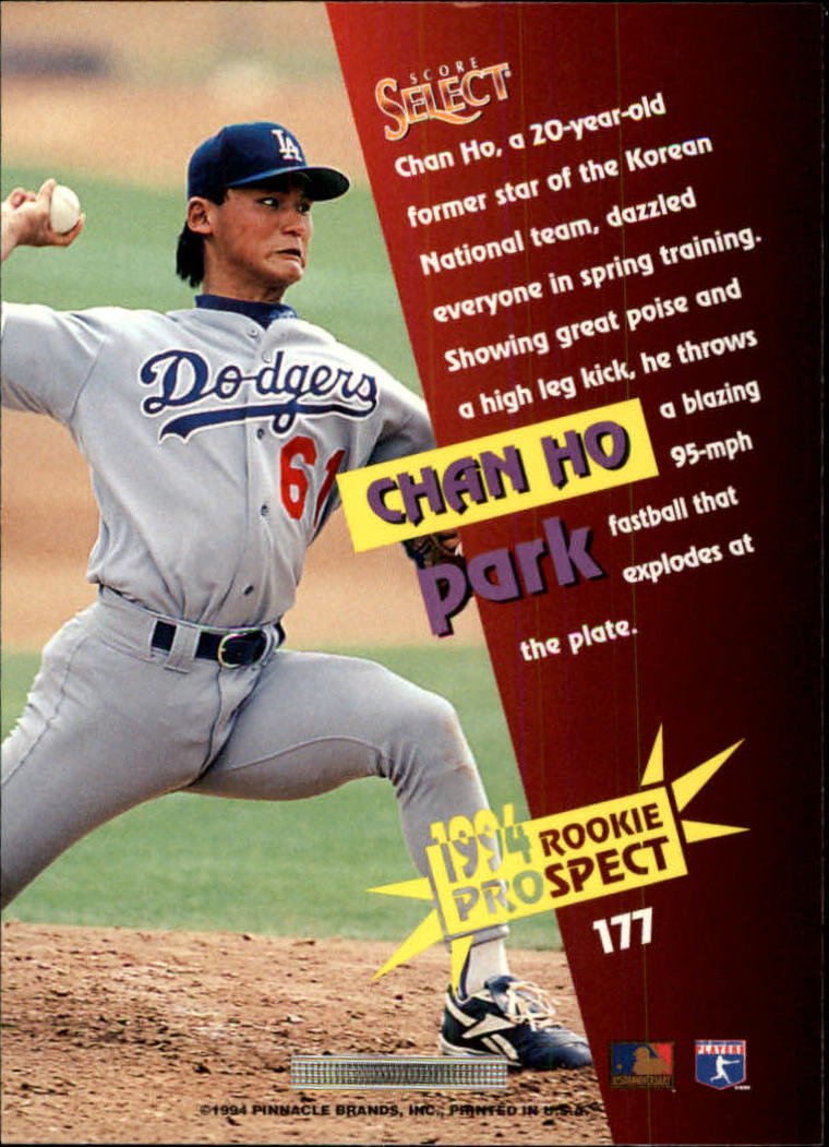 Amazon.com: 1994 Select Baseball Rookie Card #177 Chan Ho Park Amazon.com: 1994 Select Baseball Rookie Card #177 Chan Ho Park