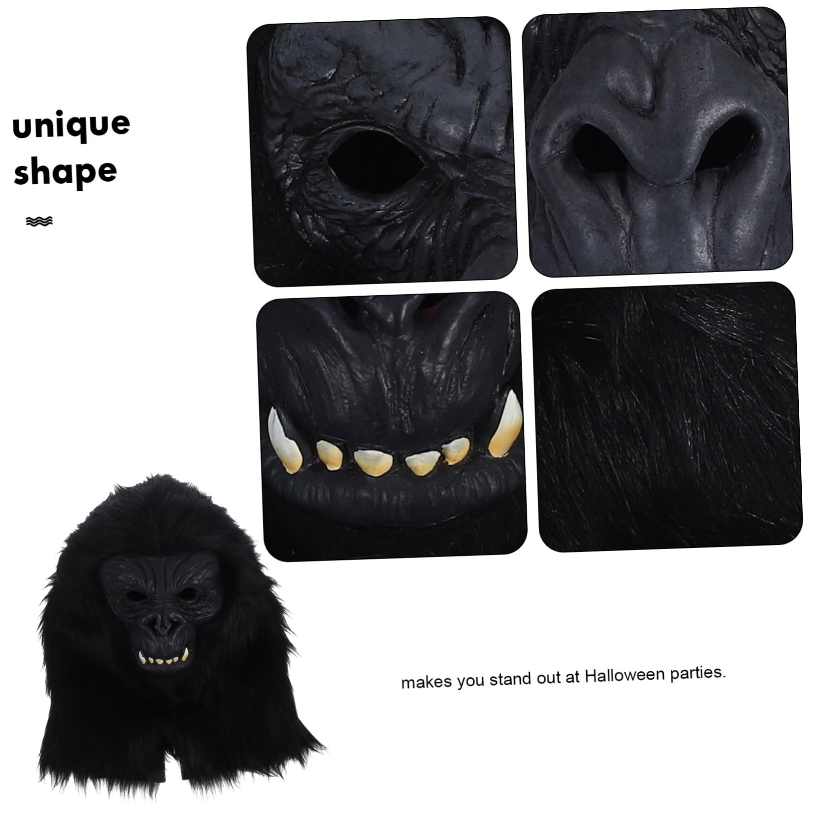 BESPORTBLE Maschera Testa Gorilla Maschera Decorativa Per Halloween Carnevale Accessorio Fotografico Unisex