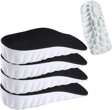 Orthopedic High Pads 2.0, Insoles Height Increase, 4D Cloud Technology Insole, Height Increase Insoles for Men/Women, Memory Foam Arch Support Insoles Black, 2.5CM