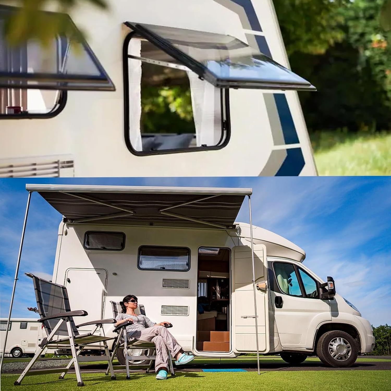 Amazon.co.jp: キャンピングカー 窓 外開き スライド式 RVウィンドウ