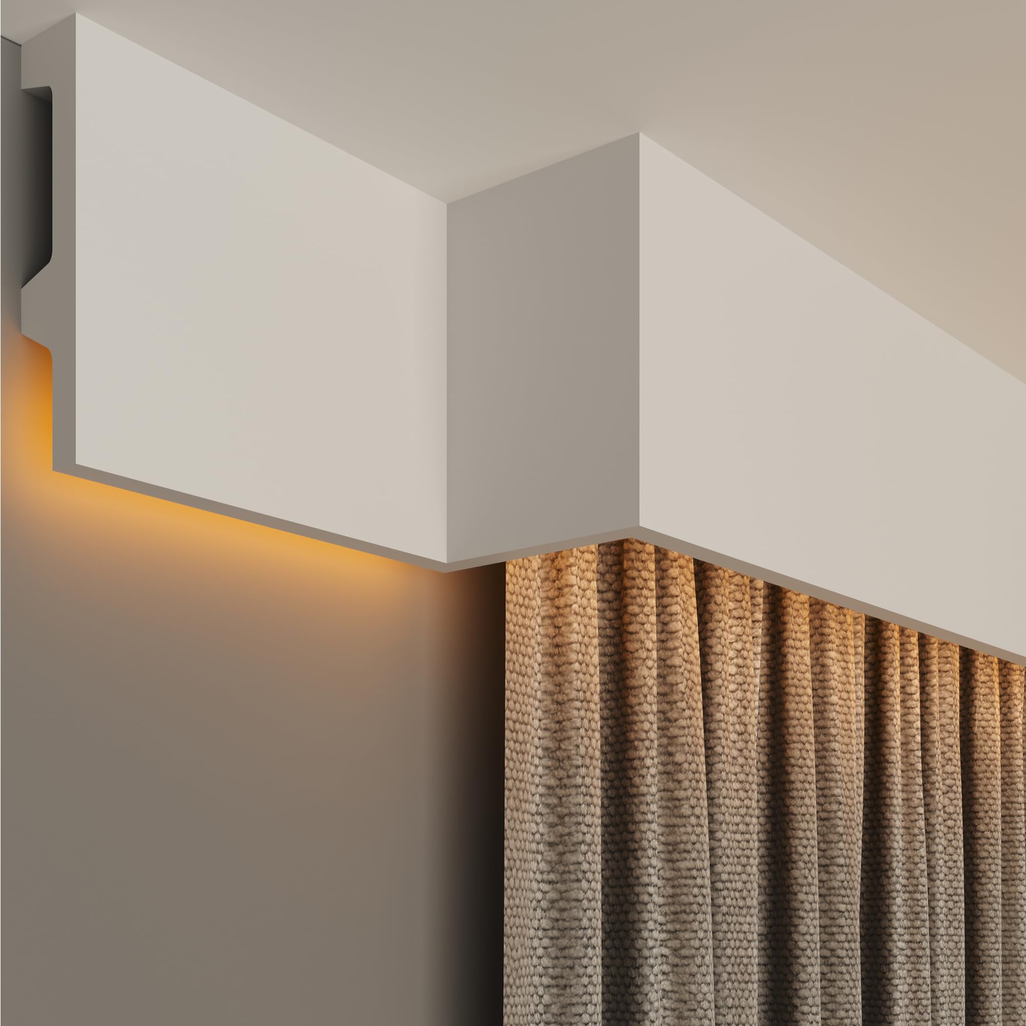 FAST DECOR Coving for Ceilings, Premium Extruded Polystyrene Cornice Coving, Lightweight Decorative Ceiling Coving Moulding, Easy DIY Installation, XPS Cornice Trim (CLD04, 16m (8 Length)) โ image 1
