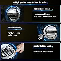 Vista 3 de Cubierta de chimenea de acero inoxidable, cubierta de ventilación redonda con orificio de ventilación, rejilla de ventilación con lumbreras, tapa