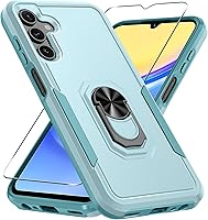 Vista 11 de Janmitta Funda compatible con Samsung Galaxy A14 5G con protector de pantalla + protector de lente de cámara, funda resistente de servicio pesado