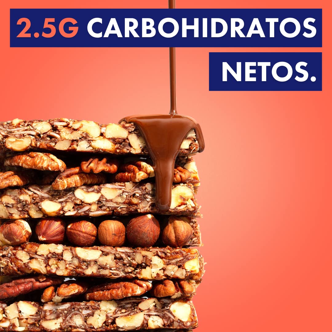 Barras Keto de Adonis de Pacana, Avellana y Cacao (16x35g) | Vegano | Snacks Keto 100% Naturales | Sin Gluten/Sin Azúcar/Aceite de Palma | Bajo en Azúcar, Bajo en Calorías