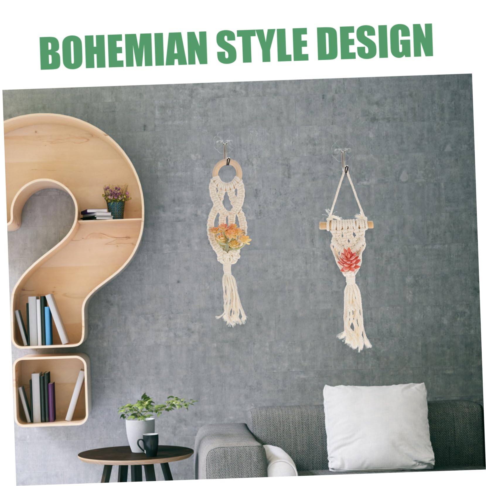 Sosoport 4pezzi Macrame Woven Hanging Planter Hanger Design Boho Per Piante Sospese Adatto Per Giardini Balcone e Decorazioni Casa Materiali Resistenti e Facile Installazione