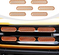 Vista 8 de Para insertos de parrilla de malla Bronco, 6 piezas de cubierta protectora de rejilla frontal con clip compatible con accesorios exteriores Ford