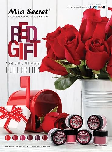 6 colores Mia Secret Acrylic Red Gift Collection Professional Acrylic Nail System Powder 0.25oz/ea.