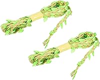 Vista 9 de PATIKIL Cinta de hoja de arpillera de 6.6 pies y 0.197 in, paquete de 2 cuerdas trenzadas de yute natural con hojas artificiales para decoración