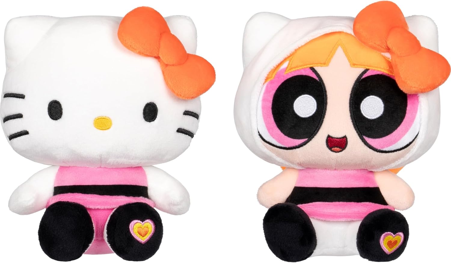 Hello Kitty® and Friends X Powerpuff Girls® Collab - 8-inch Hello Kitty® & Blossom Plush - Officially Licensed Sanrio® & Cartoon Network® Product - 6+