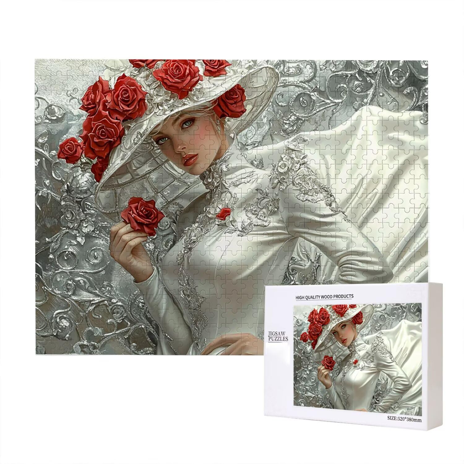 Jigsaw Puzzle, 6000 Pezzi Puzzle Classici, Donna Con Cappello Puzzle Rilassamento Intelligence, Mpossibile Difficile Puzzle Impegnativo per Adulti Puzzle Gioco Familiare, Regalo per Amore fr0-1186