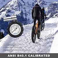 Vista 5 de GODESON Presta - Medidor de válvula Presta, medidor de presión de neumáticos con rango de alivio de presión de aire de bicicleta a 0-30PSI /0-2BAR