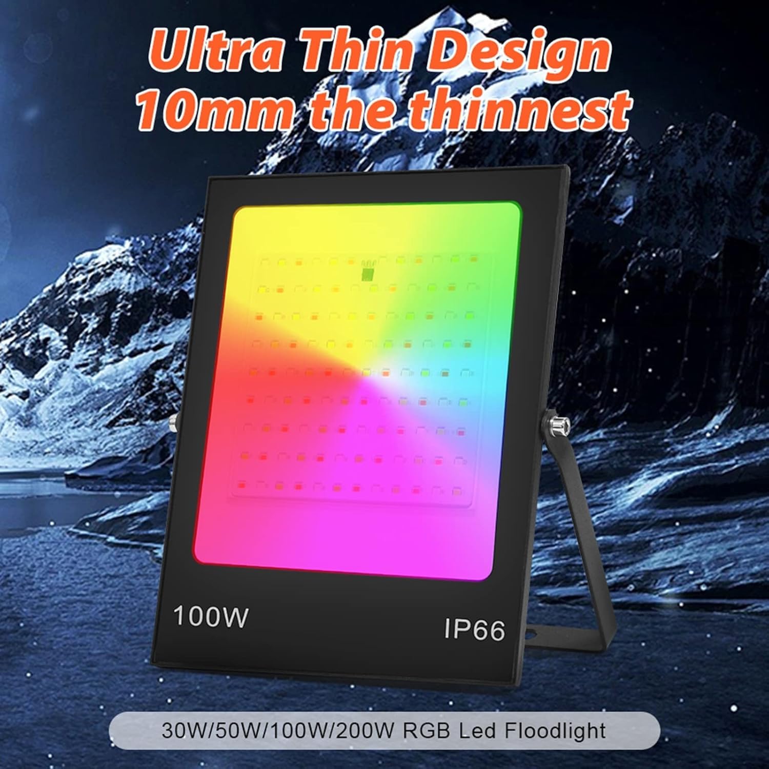 Naświetlacz Led Rgb Ac220v 30w 50w 100w 200w Flood Light Zmiana Koloru Ip66 Wodoodporne Oświetlenie Zewnętrzne Reflektor ścienny Reflektor Światło Otoczenia
