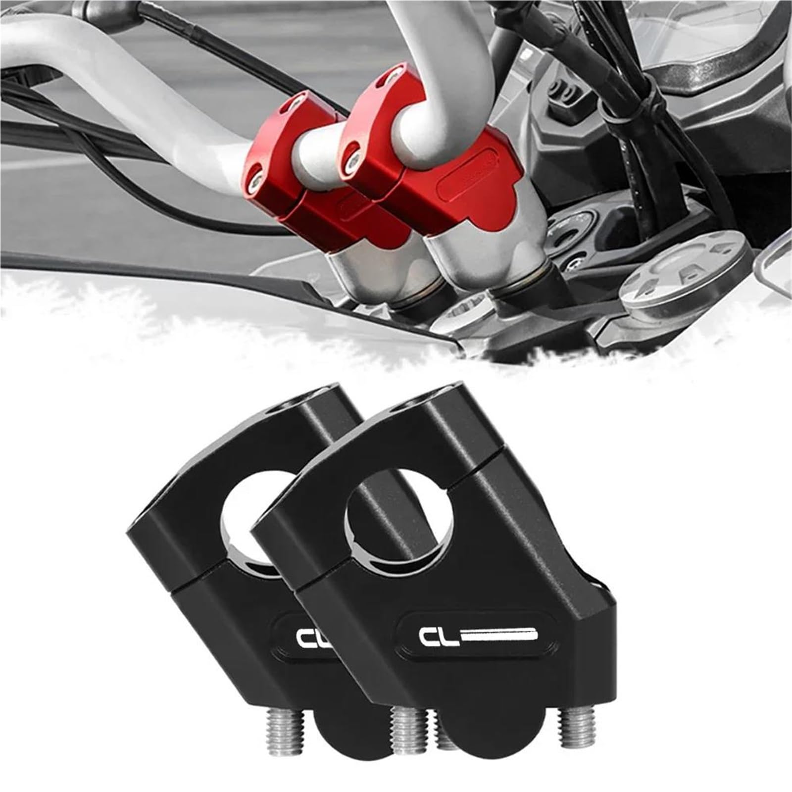 Rehausseur de Guidon Adaptateur De Serrage De Montage De Guidon De Moto pour H&Onda CL500 CL 500 Cl500 2022 2023(Noir,22MM)