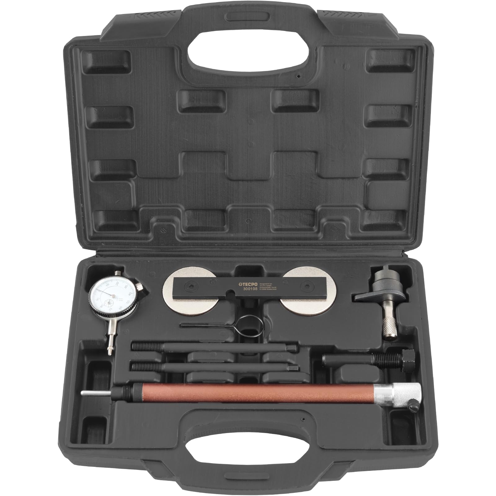 TECPO Set di attrezzi di regolazione del motore, VAG 1.2 1.4 1.6 FSI TSI TFSI, adatto per Audi, VW, Seat, Skoda, albero a camme, con misuratore, OEM T10171 T10340 T10414, cambio catena di controllo