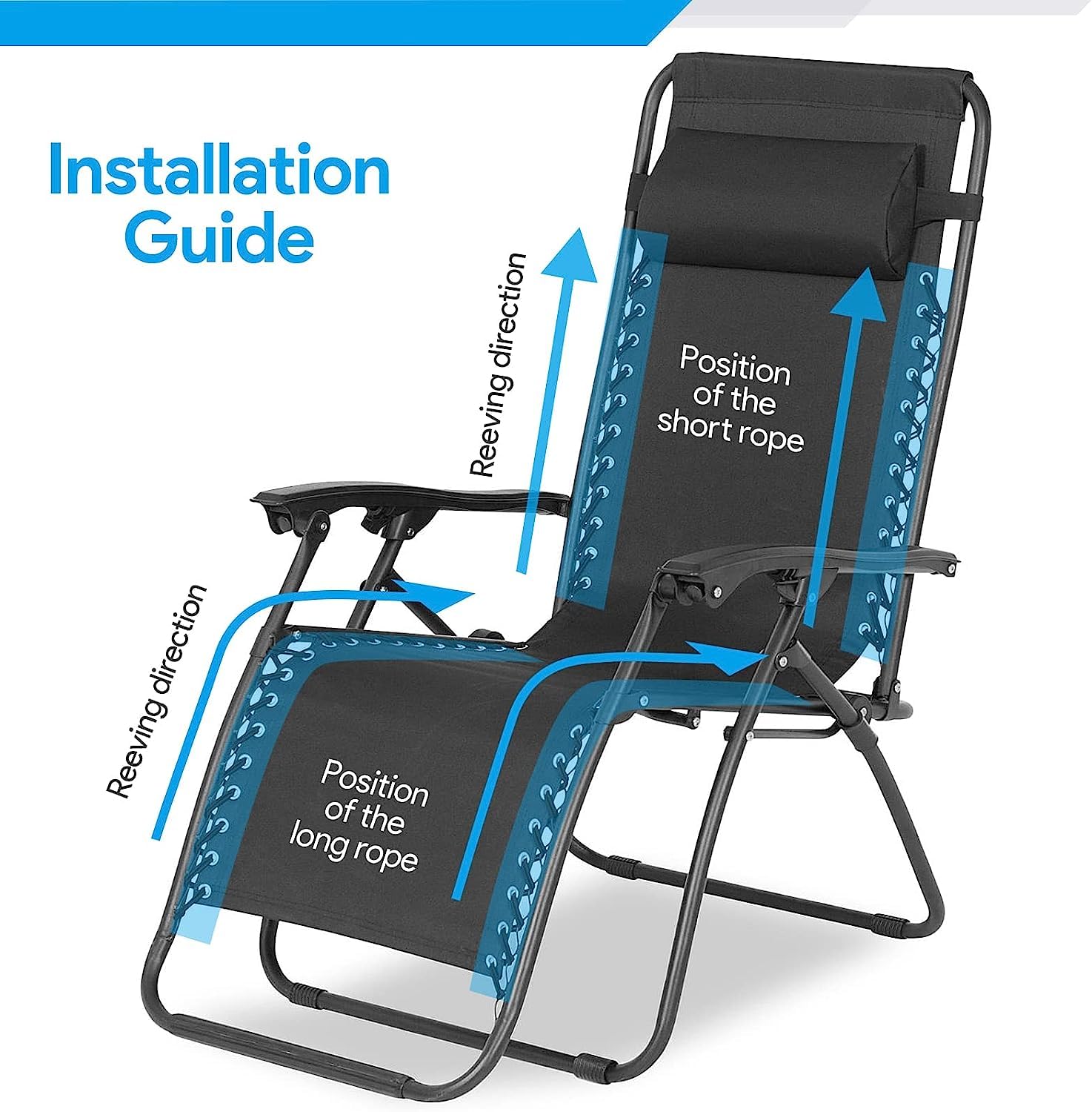 Lacci Elastici Per Sedie Reclinabili - 4 Pezzi (2x2.2m + 2x1.4m), Neri, In Lattice - Foto 12