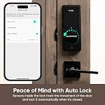 Wyze Serrure Palm: Verrure de porte intelligente pour la reconnaissance de la veine Palm – Entrée sans clé pour porte avant avec clavier, verrouillage automatique, double batterie, Wi-Fi, Alexa & Compatibilité Google, BHMA Certifié, IP53 Évaluation