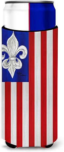 Vista 54 de Caroline's Treasures 8137LITERK Mardi Gras Fleur de lis Nation Botella de vino Hugger Botella Enfriador de Frigorífico Funda Abrazador Lavable a