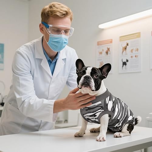 Miniatura 6 de Kuoser Traje de recuperación para perros y gatos después de la cirugía, camisa profesional de recuperación de mascotas, vendajes para heridas