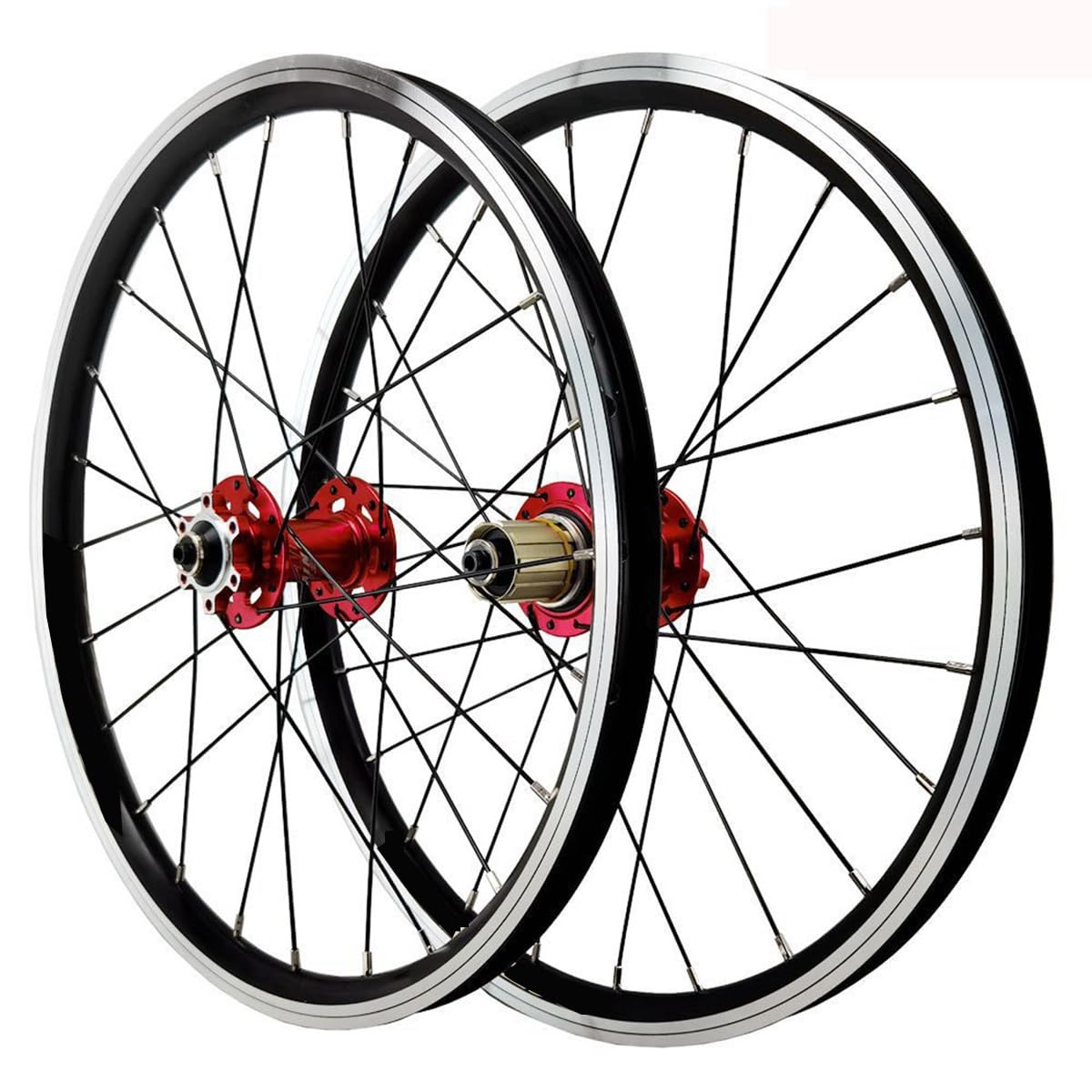 ZXGSXIOU 20 Inch Wheelset 406/451 Rims Disc Brake Folding Bikes Sealed Bearing Hubs 24H Support 7-12 Speed Cassette QR Wheel Set