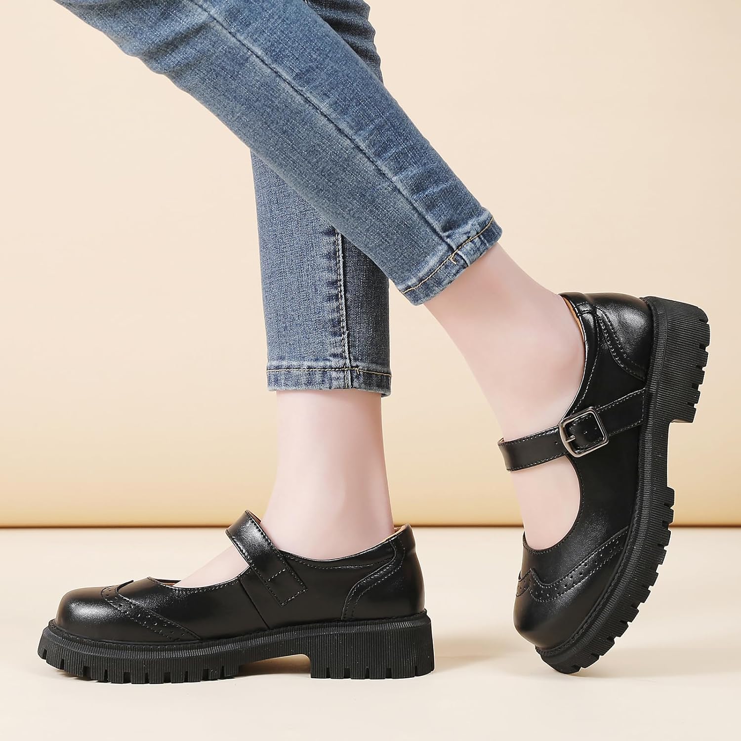 Mary Jane Shoes Women Mary Janes for Women Platform Ladies Non Slip Chunky Maryjane Flats Shoe Casual Dress Comfortable School Shoes - Image 2
